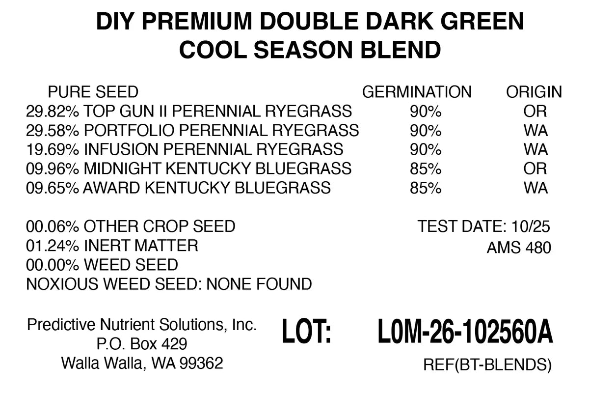 Double Dark Green Premium Grass Seed (Kentucky Bluegrass + Perennial Ryegrass)
